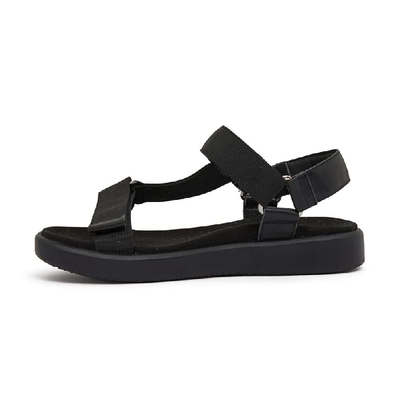 Farrow Sandal in Black On Black Fabric