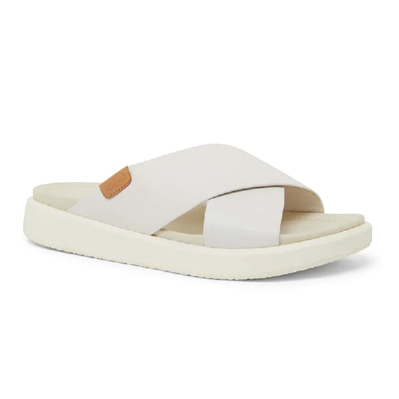 Ferry Slide in White Leather