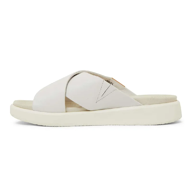 Ferry Slide in White Leather