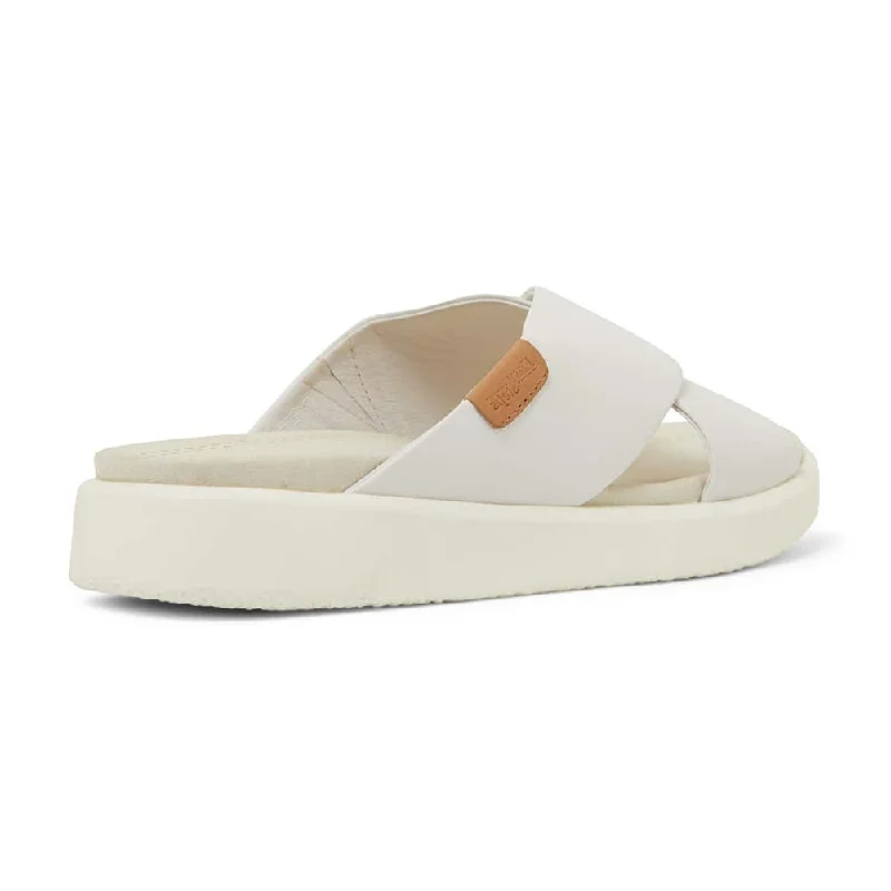 Ferry Slide in White Leather