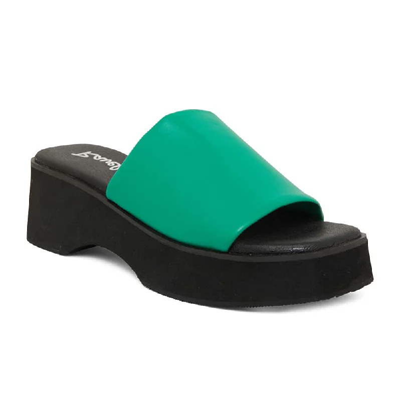 Fiasco Heel in Green Smooth