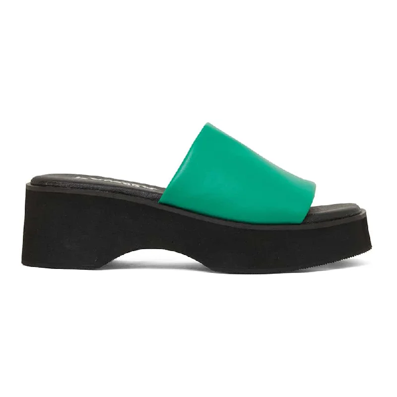 Fiasco Heel in Green Smooth