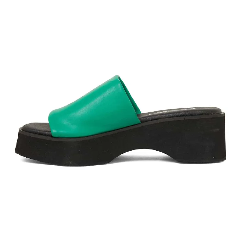 Fiasco Heel in Green Smooth