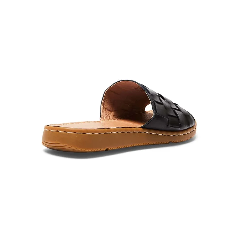 Flair Slide in Black Leather