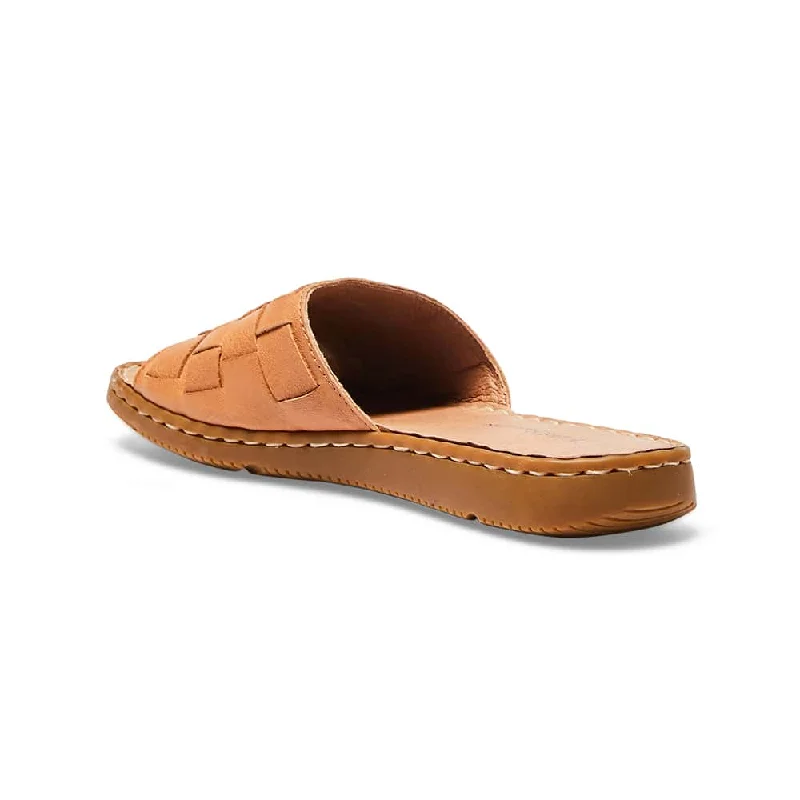 Flair Slide in Tan Leather