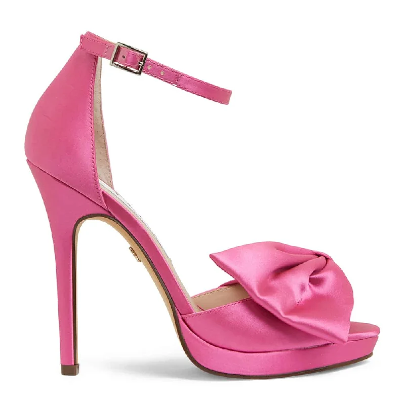 Flosie Heel in Pink Satin