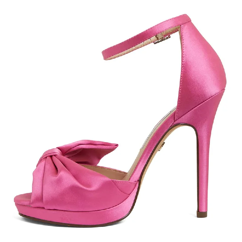 Flosie Heel in Pink Satin