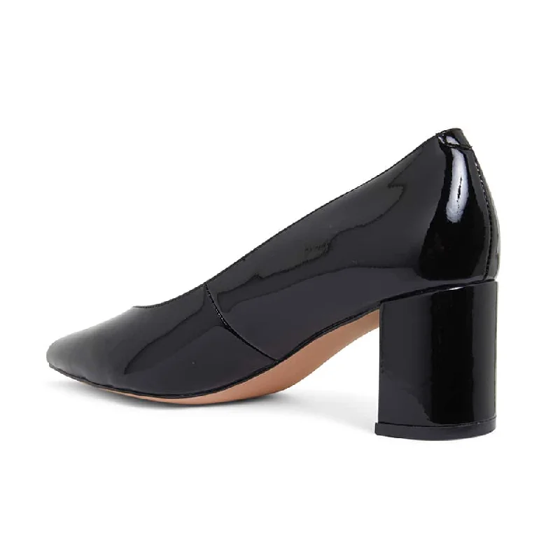 Gallery Heel in Black Patent