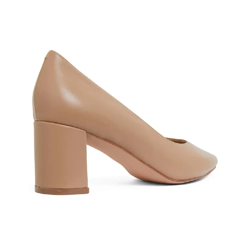 Gallery Heel in Camel Leather