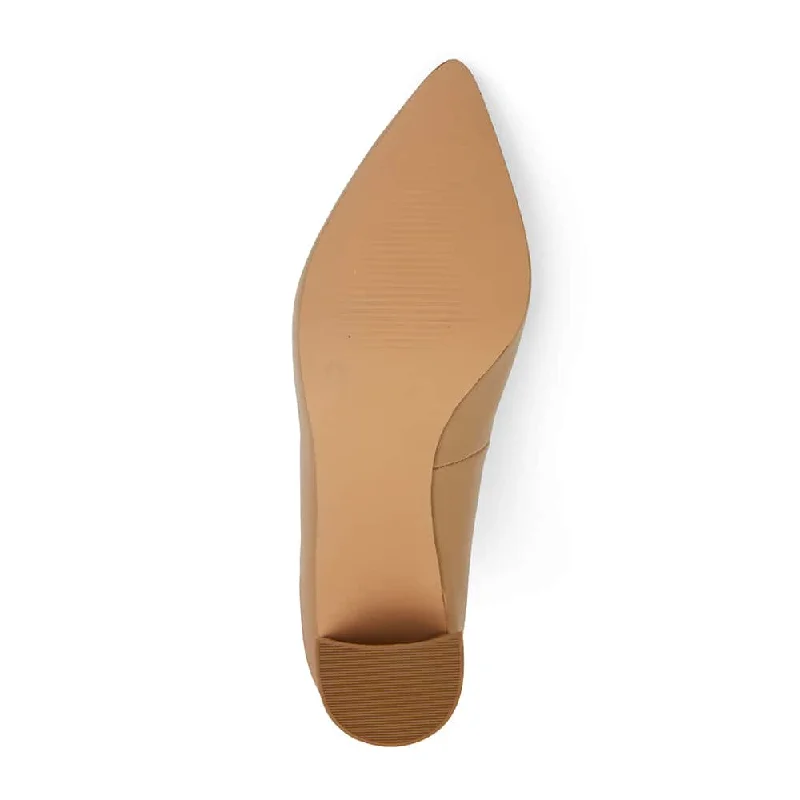 Gallery Heel in Camel Leather