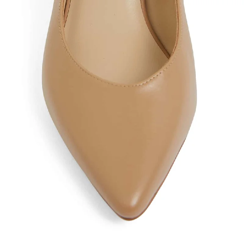 Gallery Heel in Camel Leather