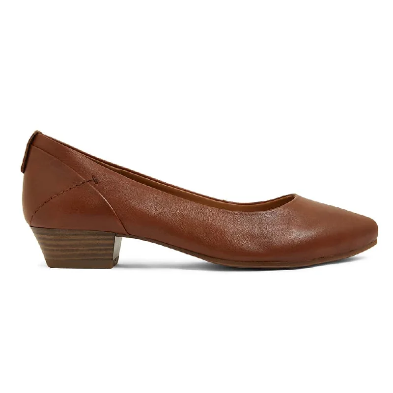 Gatto Heel in Mid Brown Leather