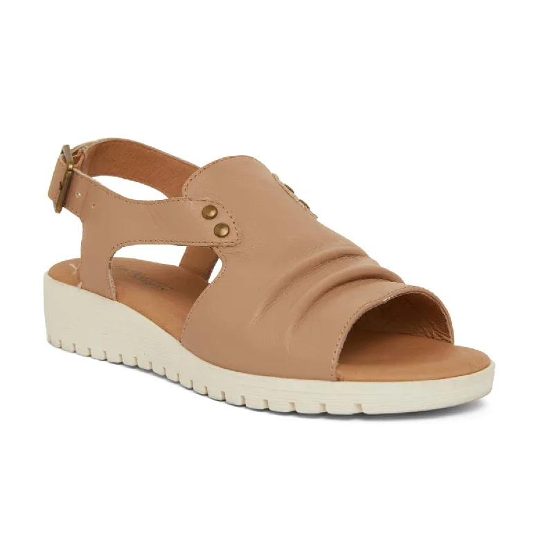 Gelato Sandal in Camel Leather