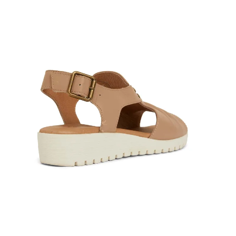 Gelato Sandal in Camel Leather