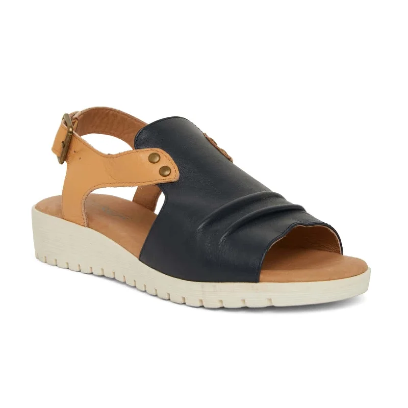 Gelato Sandal in Navy Leather