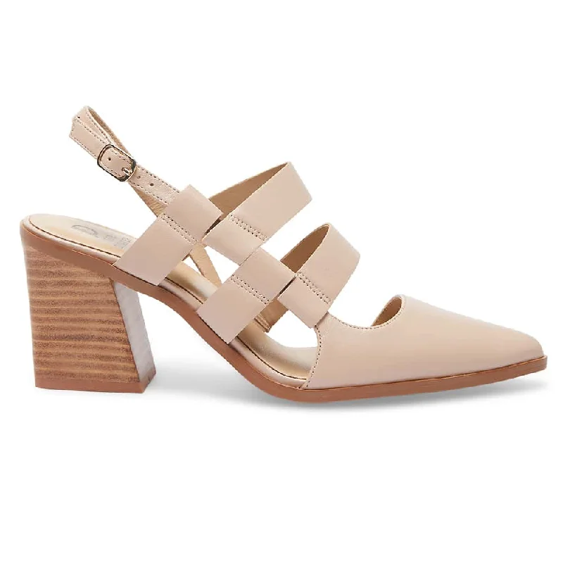 Gloria Heel in Blush Leather