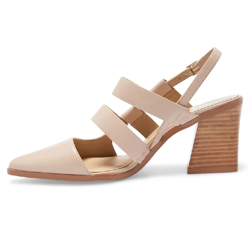 Gloria Heel in Blush Leather