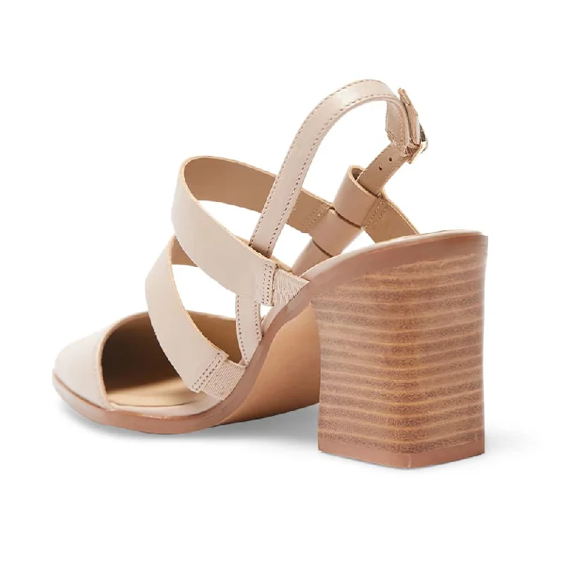 Gloria Heel in Blush Leather