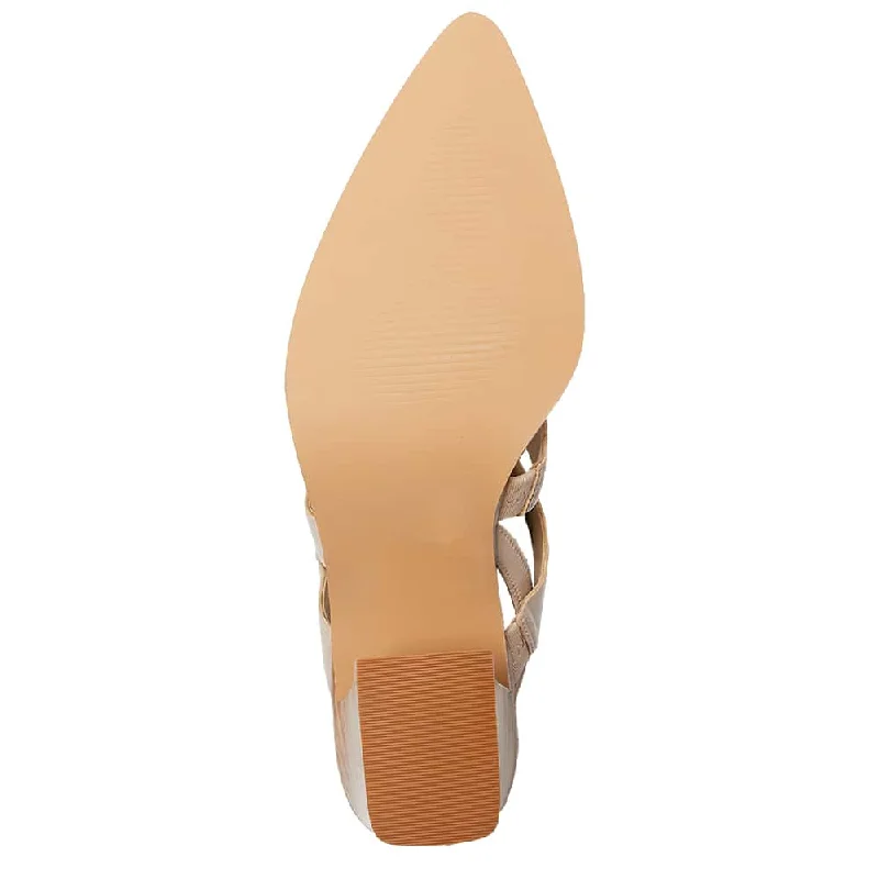 Gloria Heel in Blush Leather