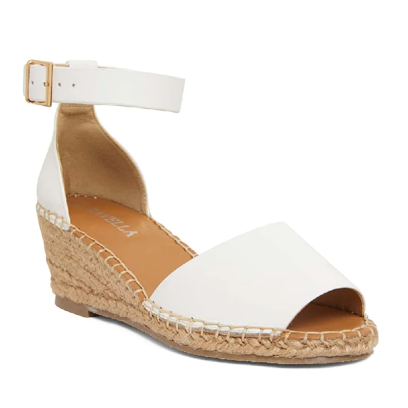 Henley Espadrille in White Leather