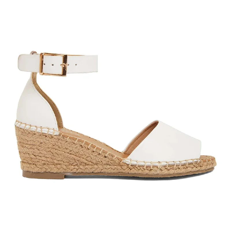 Henley Espadrille in White Leather