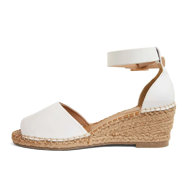 Henley Espadrille in White Leather