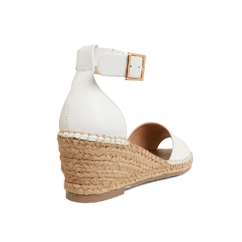 Henley Espadrille in White Leather