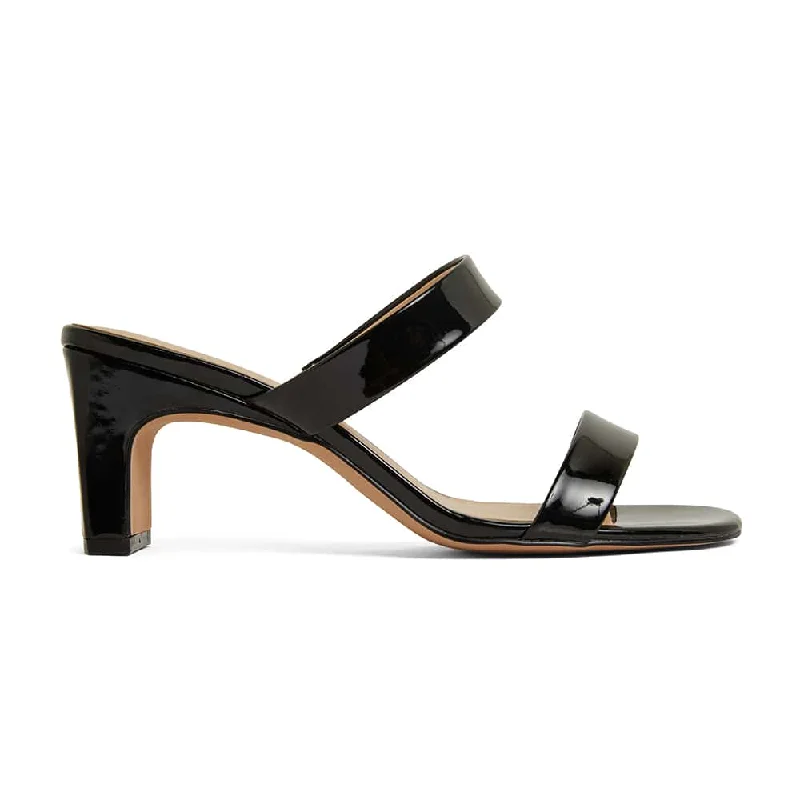 Hepburn Heel in Black Patent