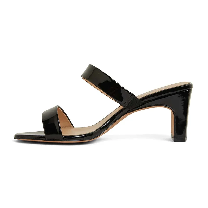 Hepburn Heel in Black Patent