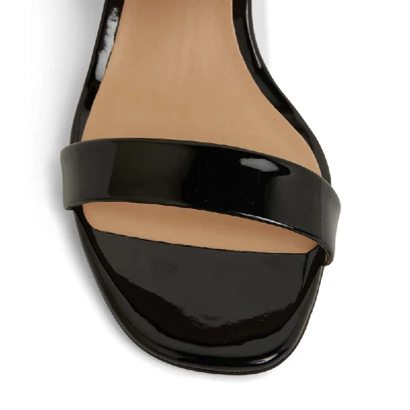 Hepburn Heel in Black Patent