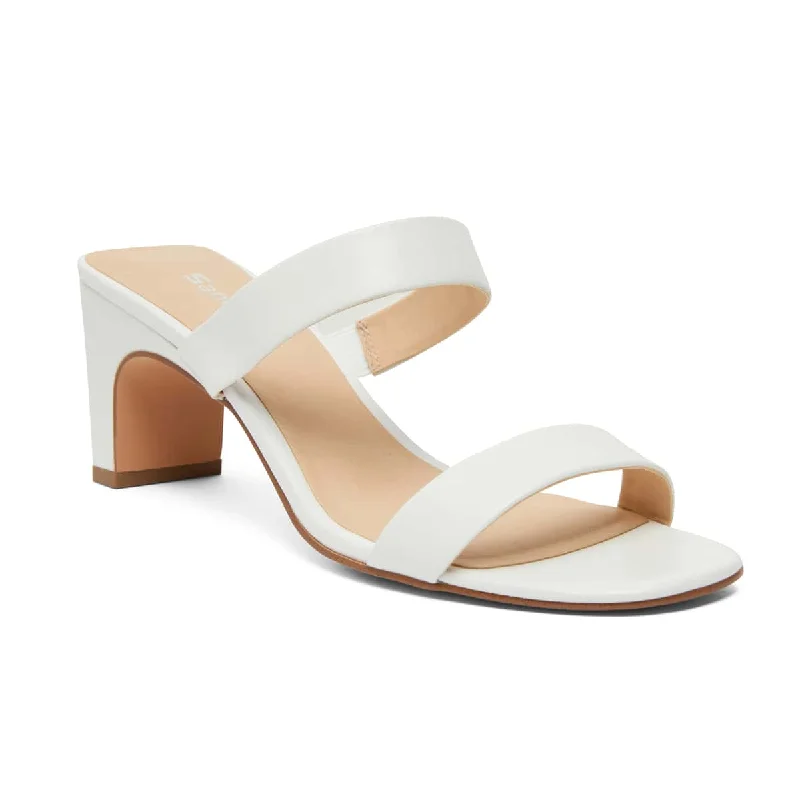 Hepburn Heel in White Leather