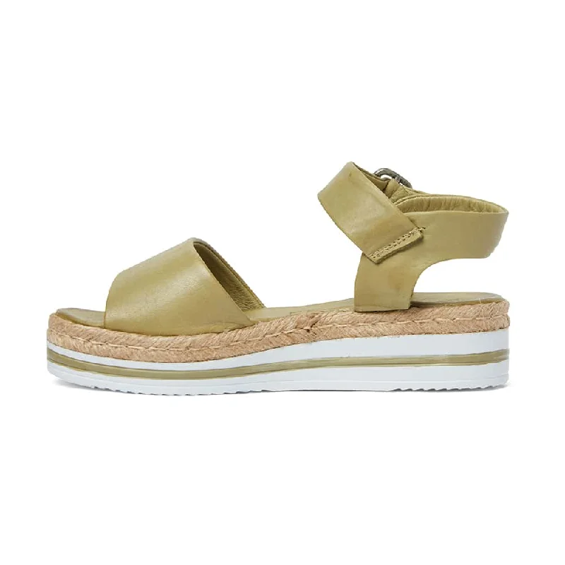 Holiday Espadrille in Khaki Leather