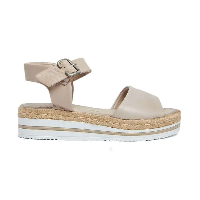 Holiday Espadrille in Nude Leather