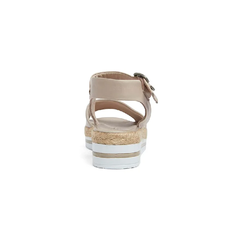 Holiday Espadrille in Nude Leather