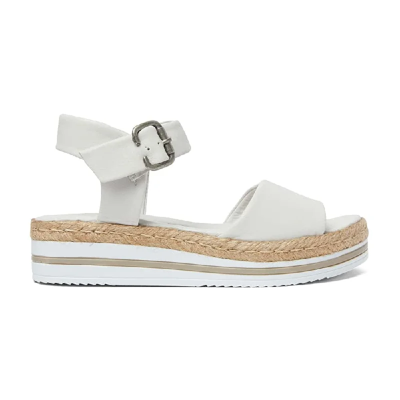 Holiday Espadrille in White Leather