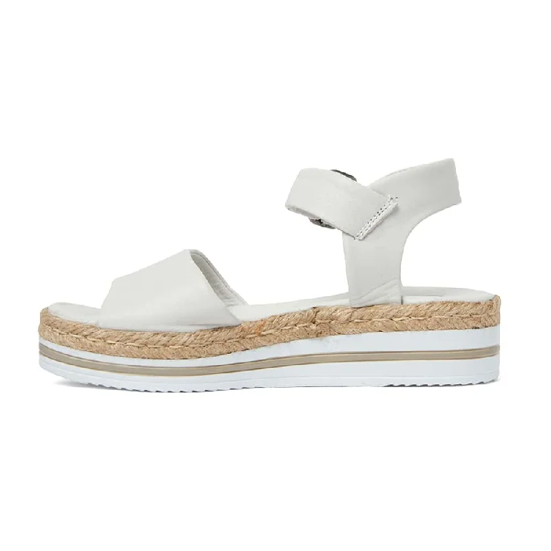 Holiday Espadrille in White Leather