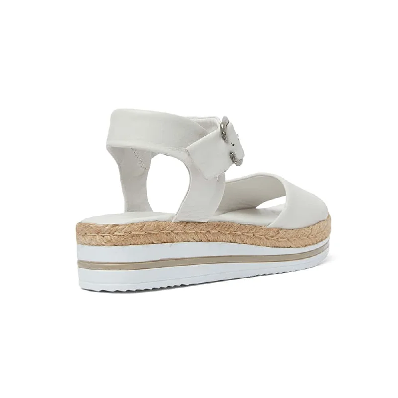 Holiday Espadrille in White Leather