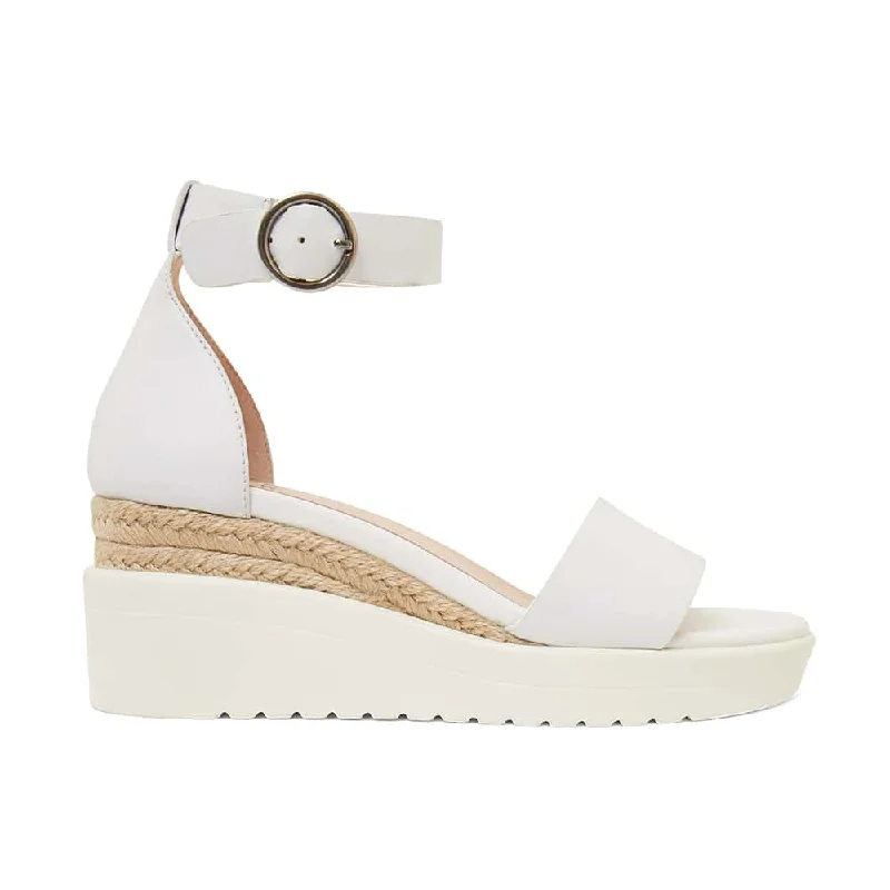 Idaho Espadrille in White Leather