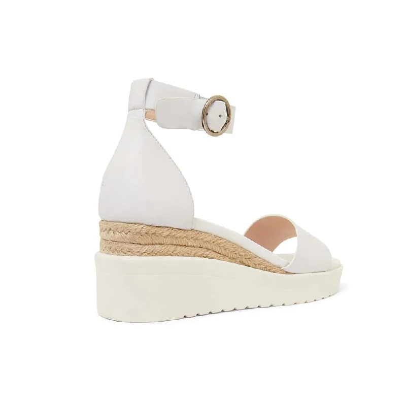 Idaho Espadrille in White Leather