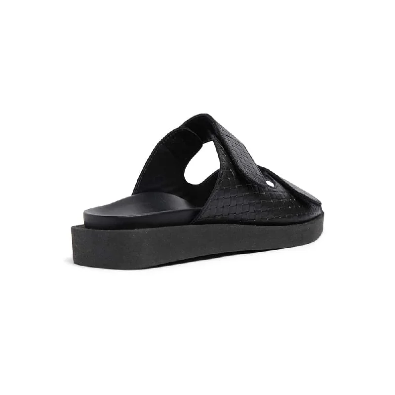 Jaffa Slide in Black Leather