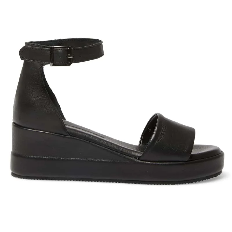 Jane Wedge in Black Leather