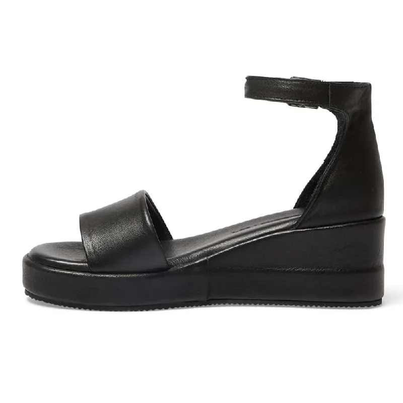 Jane Wedge in Black Leather