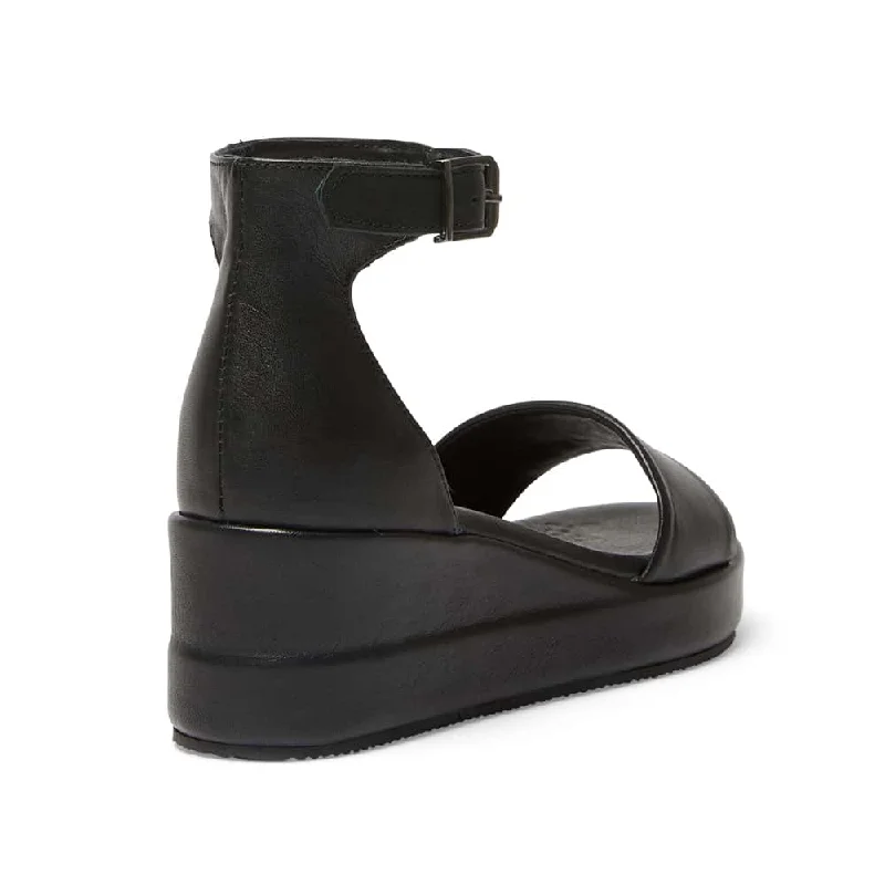 Jane Wedge in Black Leather