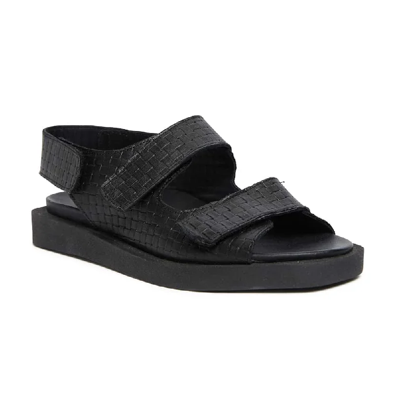 Java Sandal in Black Leather