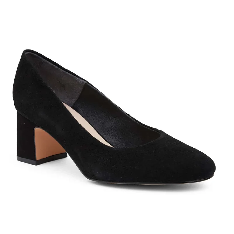 Joyce Heel in Black Suede