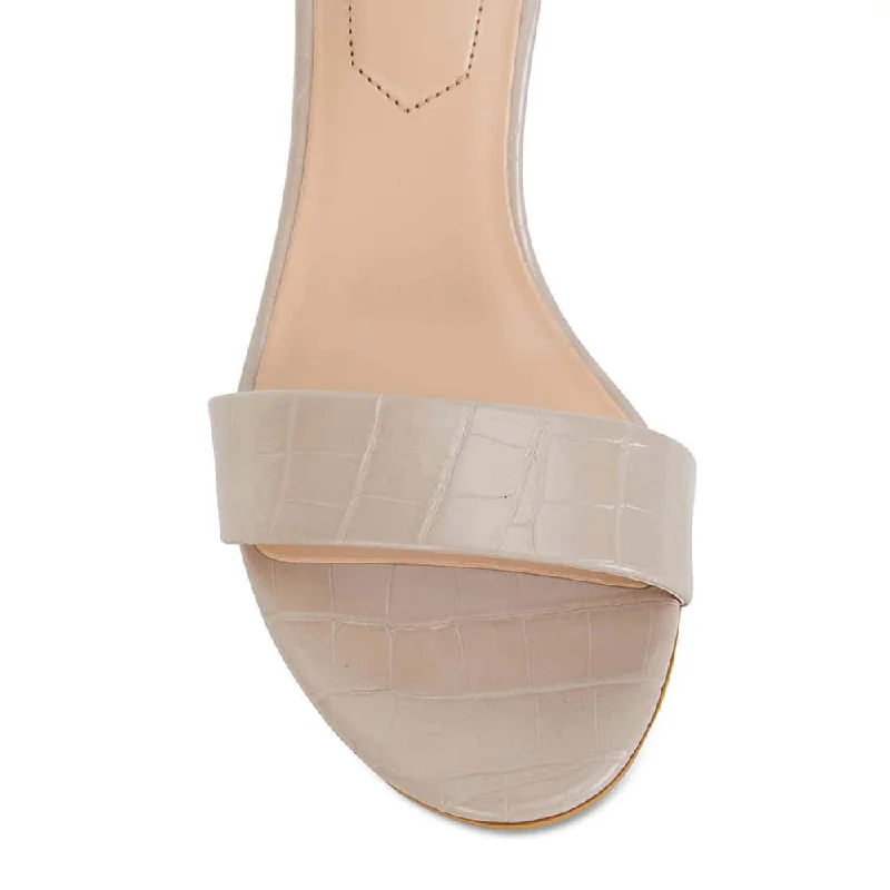 Juliet Heel in Nude Croc Leather