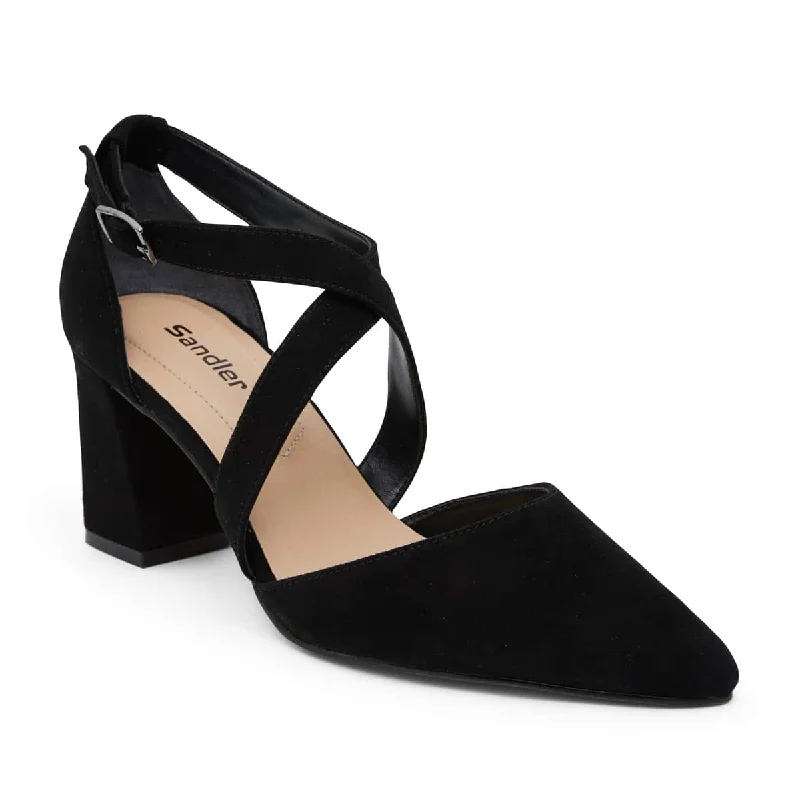 Kara Heel in Black Suede