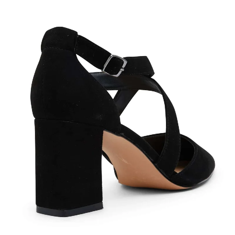 Kara Heel in Black Suede