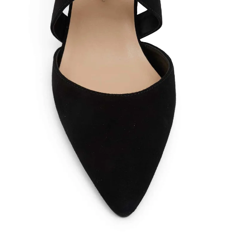 Kara Heel in Black Suede