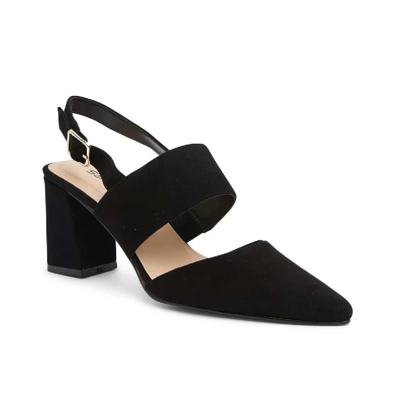 Kitson Heel in Black Suede